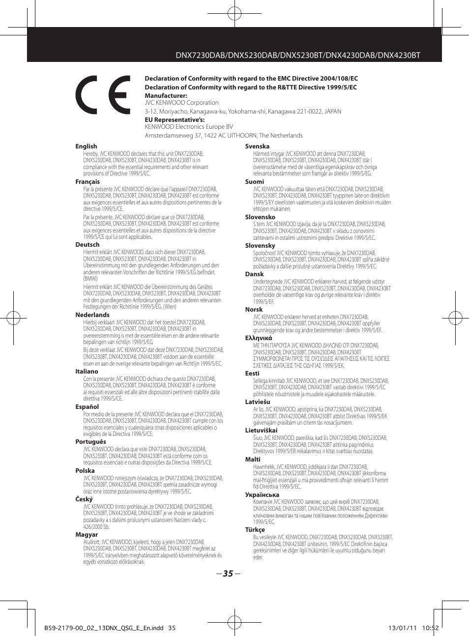 Kenwood DNX7230DAB User Manual | Page 35 / 36