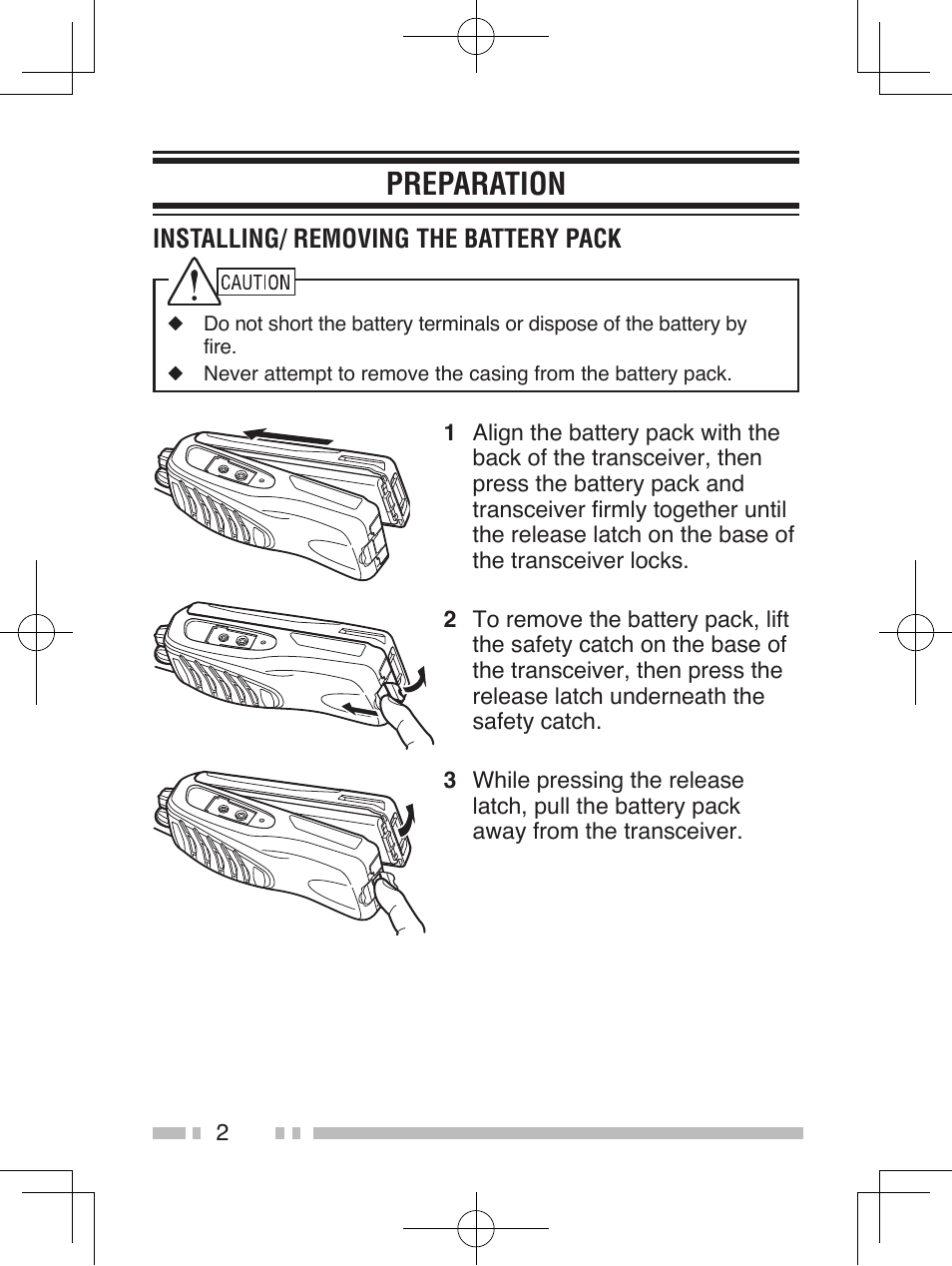Preparation | Kenwood TK-3301E User Manual | Page 11 / 32