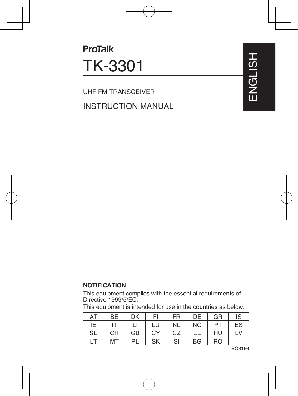 Tk-3301, English, Instruction manual | Kenwood TK-3301E User Manual | Page 2 / 32