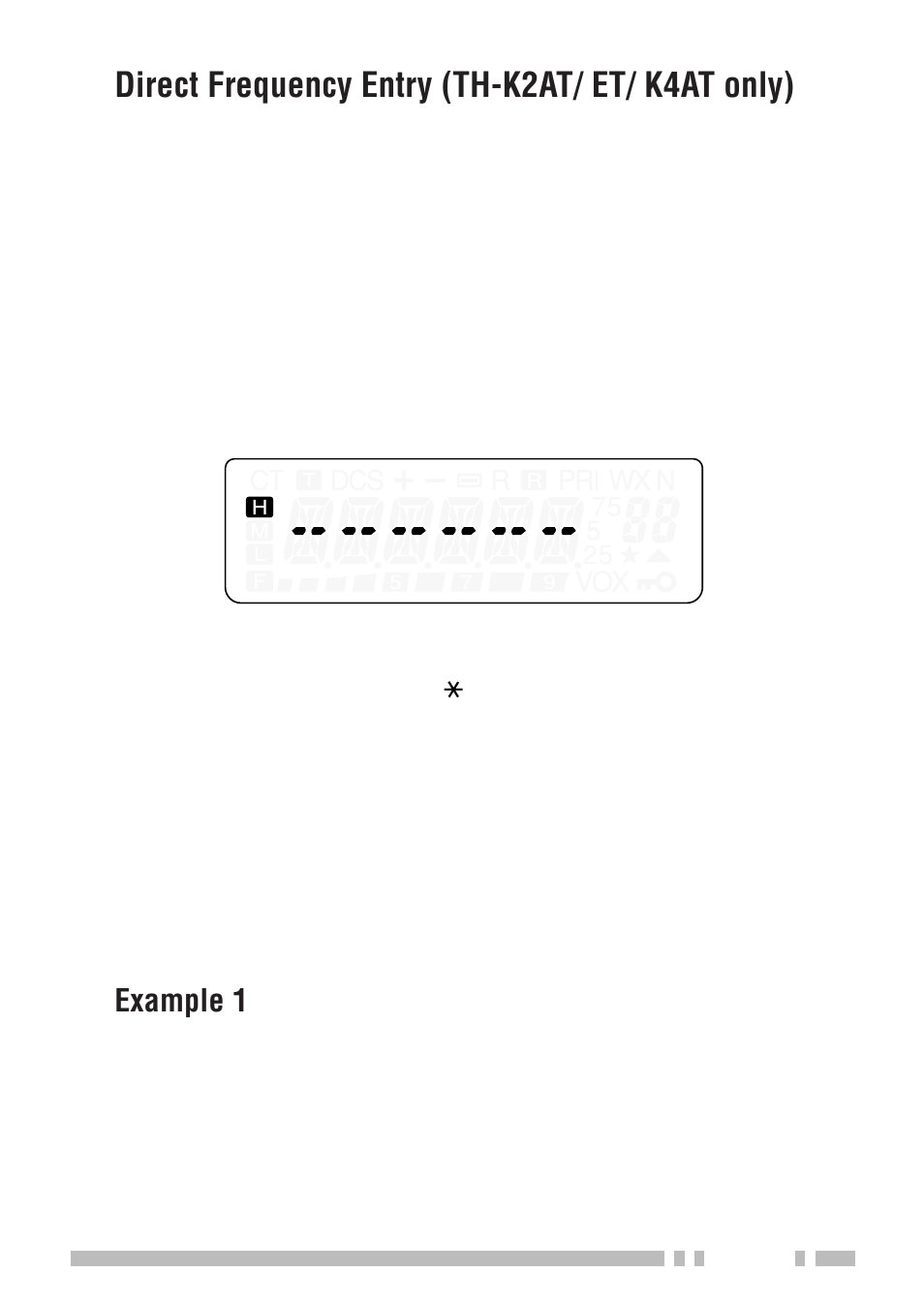 Direct frequency entry (th-k2at/ et/ k4at only) | Kenwood TH-K2E - Discontinued User Manual | Page 35 / 154