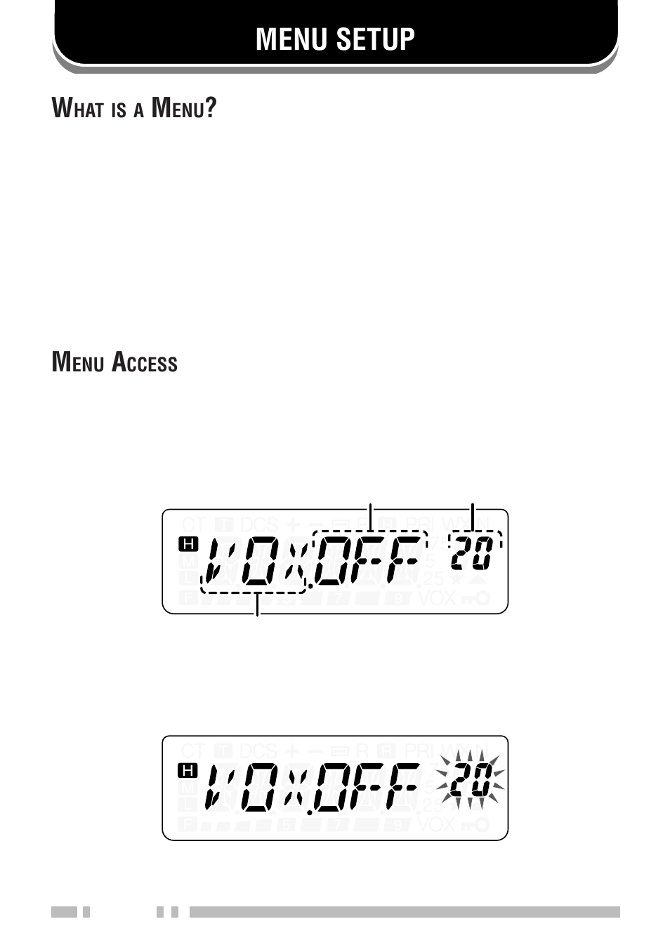 Menu setup | Kenwood TH-K2E - Discontinued User Manual | Page 38 / 154