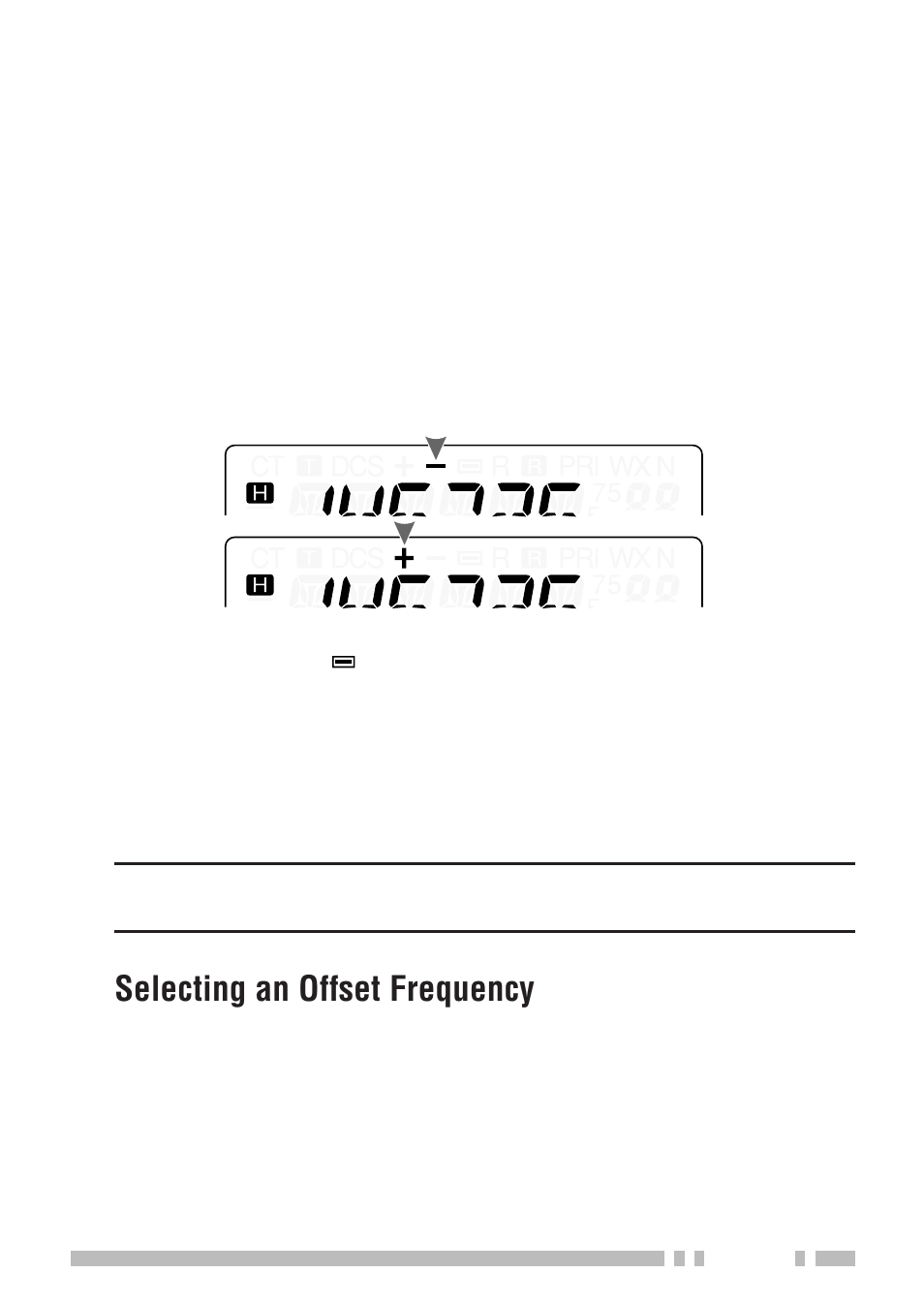 Selecting an offset frequency | Kenwood TH-K2E - Discontinued User Manual | Page 47 / 154