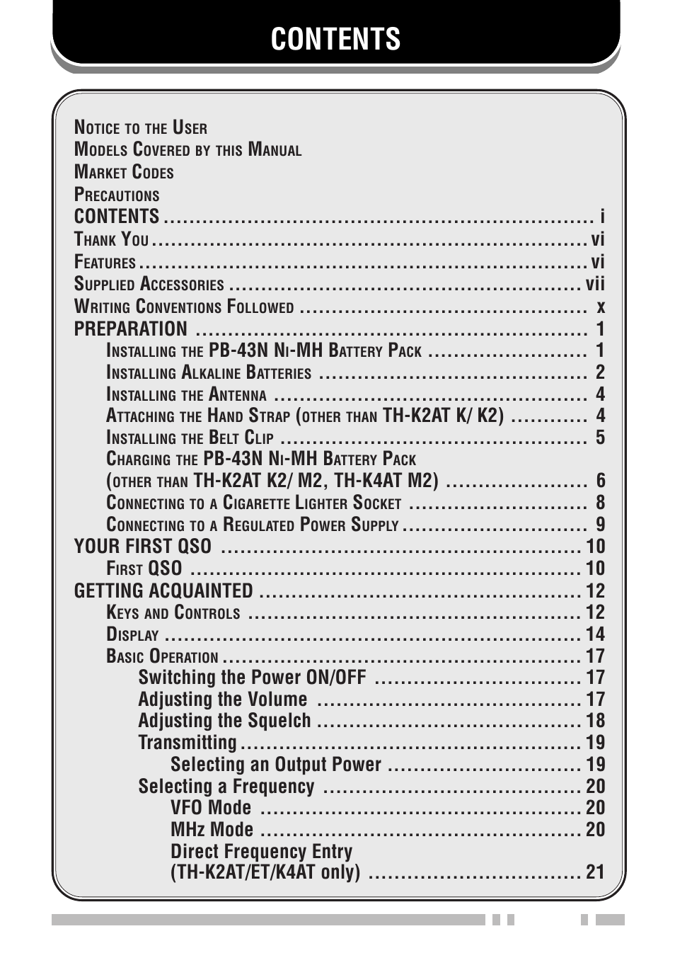 Kenwood TH-K2E - Discontinued User Manual | Page 5 / 154