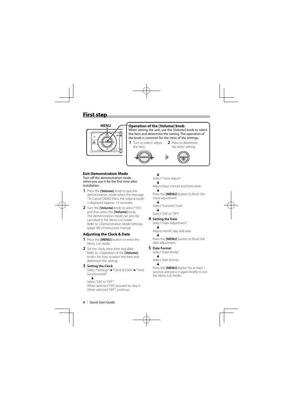 First step | Kenwood KIV-700 User Manual | Page 4 / 15