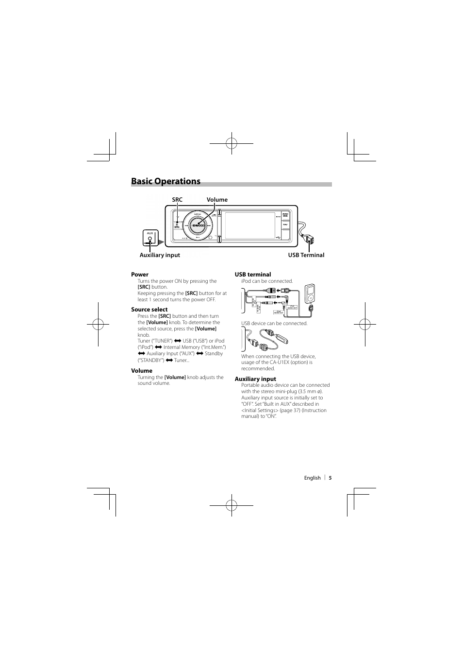 Basic operations | Kenwood KIV-700 User Manual | Page 5 / 15