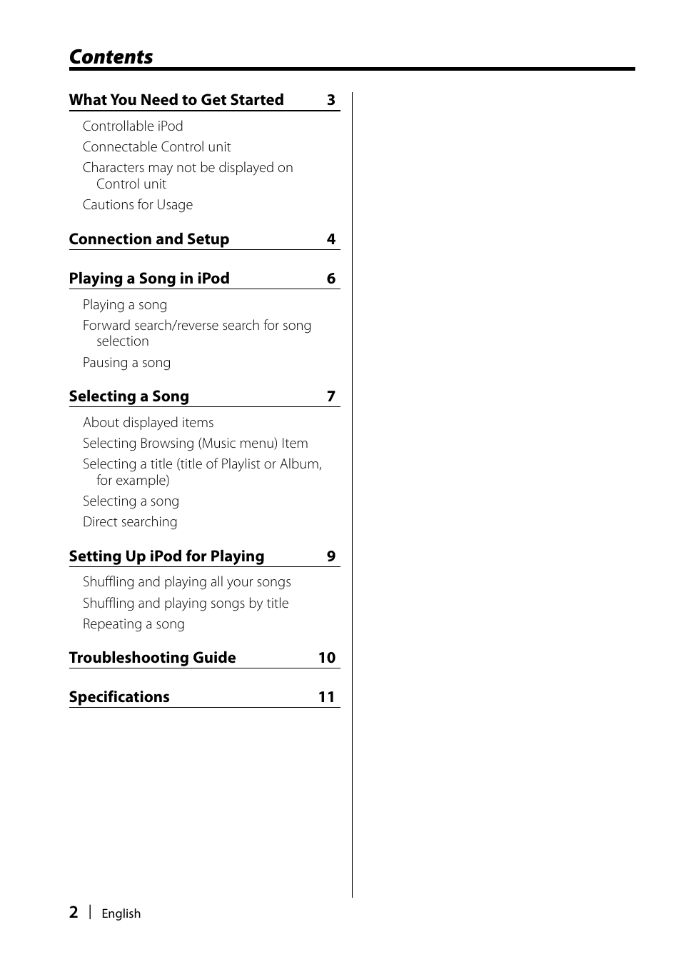 Kenwood KCA-iP500 User Manual | Page 2 / 11