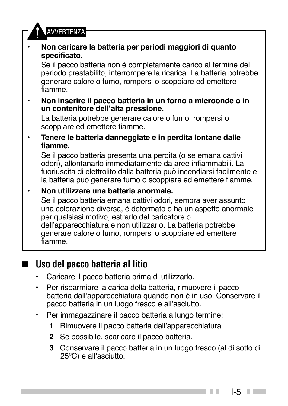 Uso del pacco batteria al litio | Kenwood TK-3160E - Discontinued User Manual | Page 121 / 218