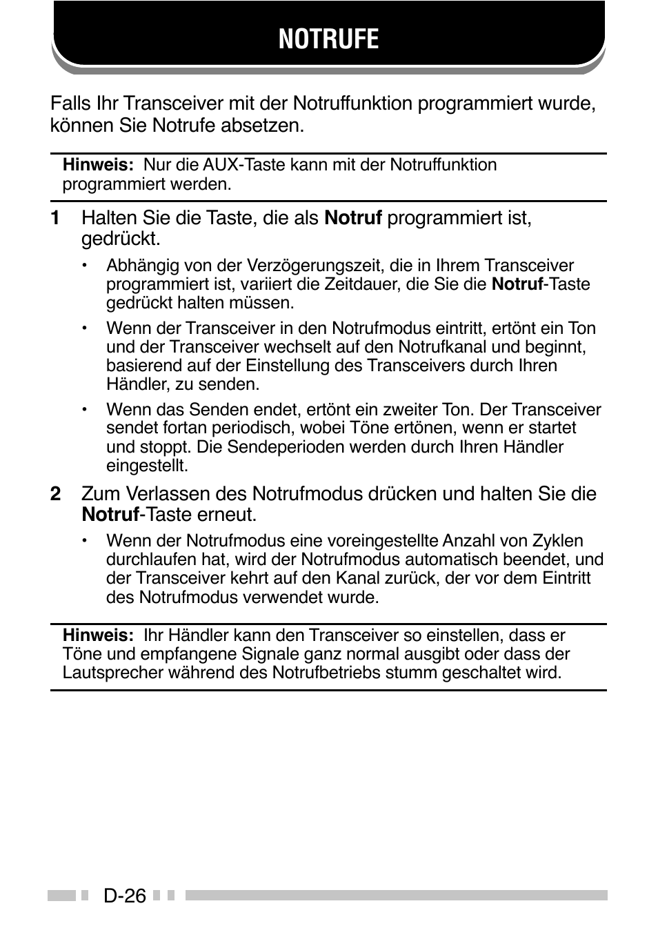 Notrufe | Kenwood TK-3160E - Discontinued User Manual | Page 178 / 218