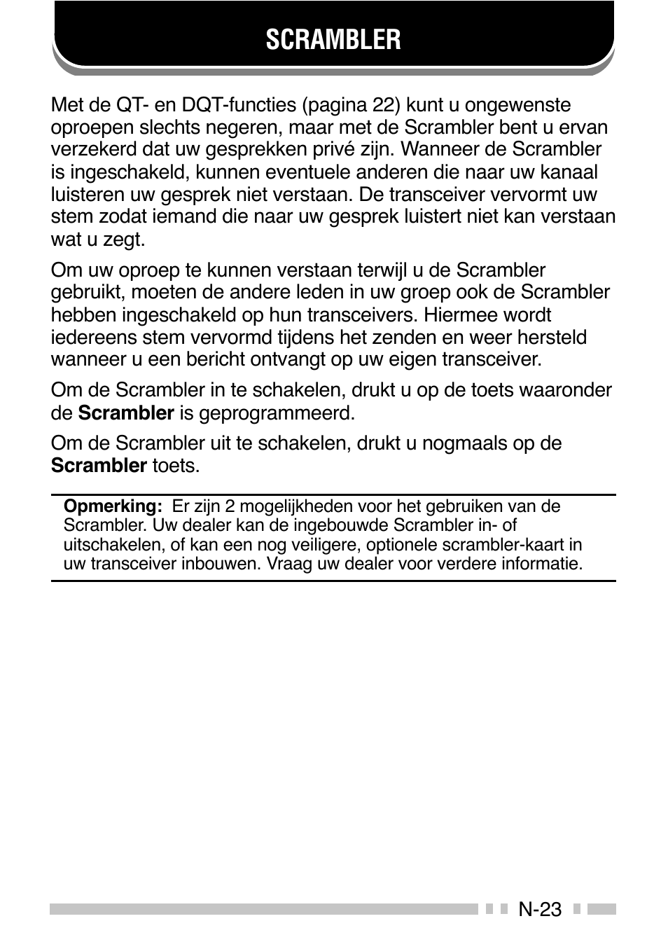 Scrambler | Kenwood TK-3160E - Discontinued User Manual | Page 211 / 218