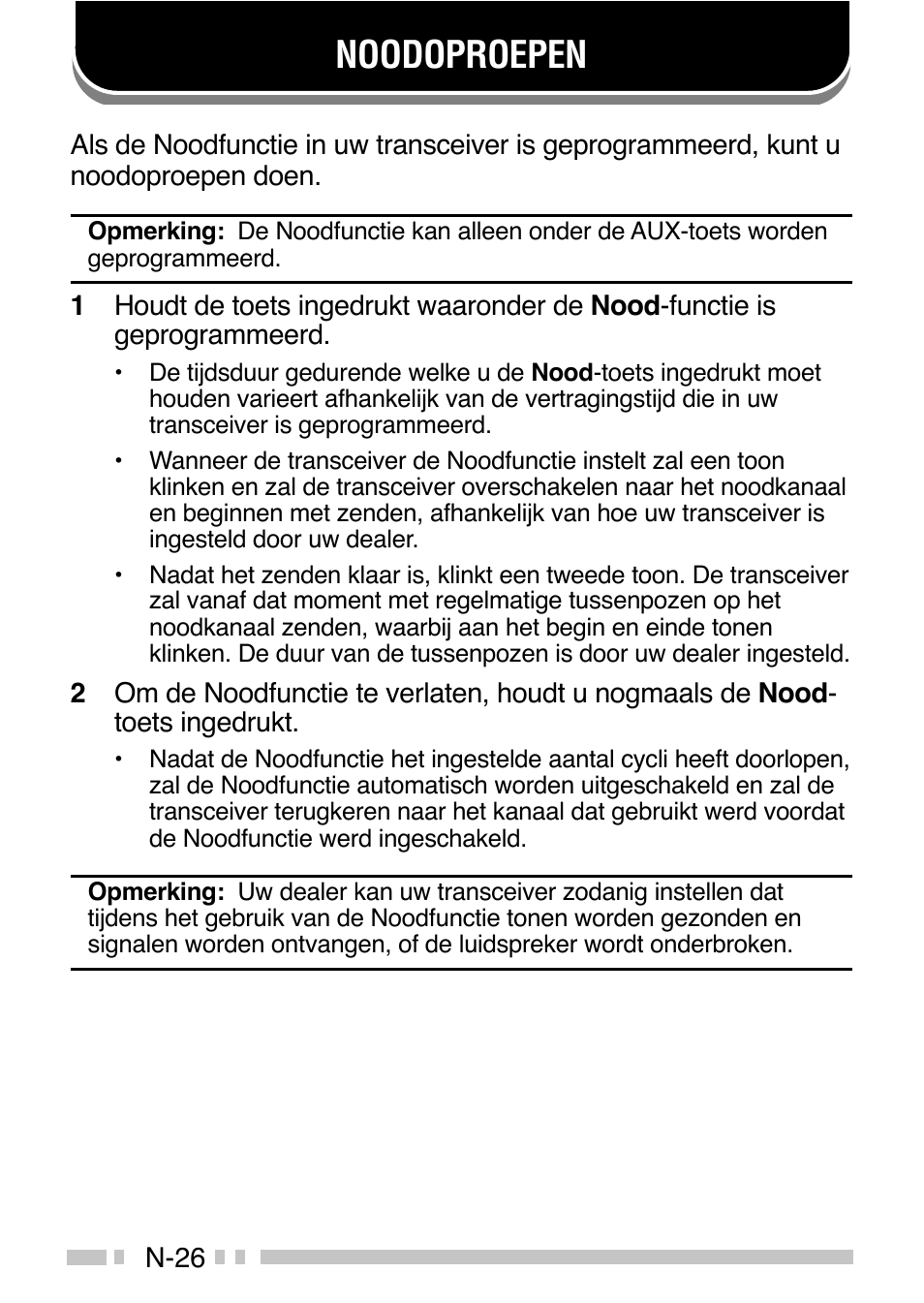 Noodoproepen | Kenwood TK-3160E - Discontinued User Manual | Page 214 / 218