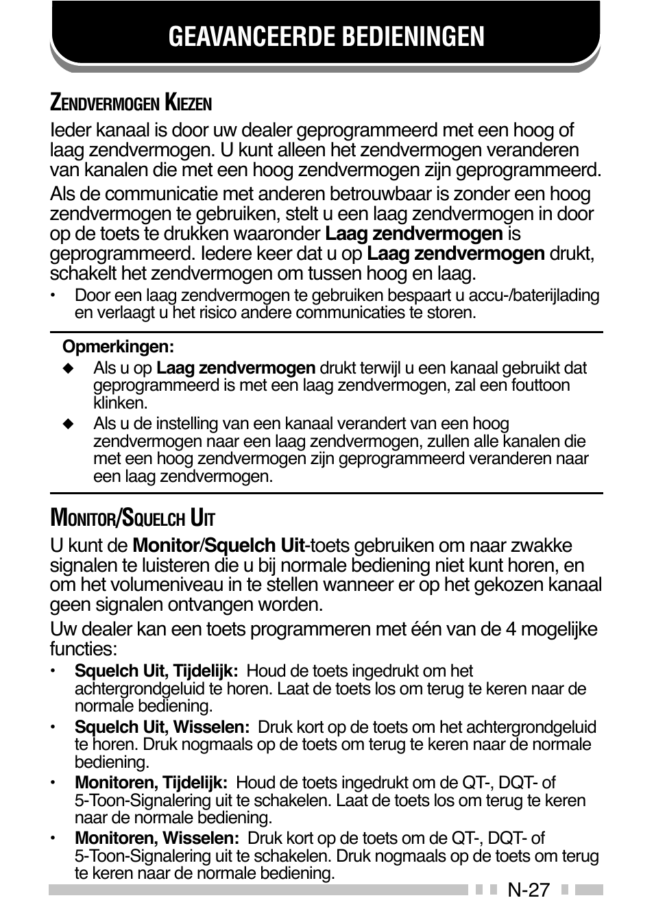 Geavanceerde bedieningen | Kenwood TK-3160E - Discontinued User Manual | Page 215 / 218