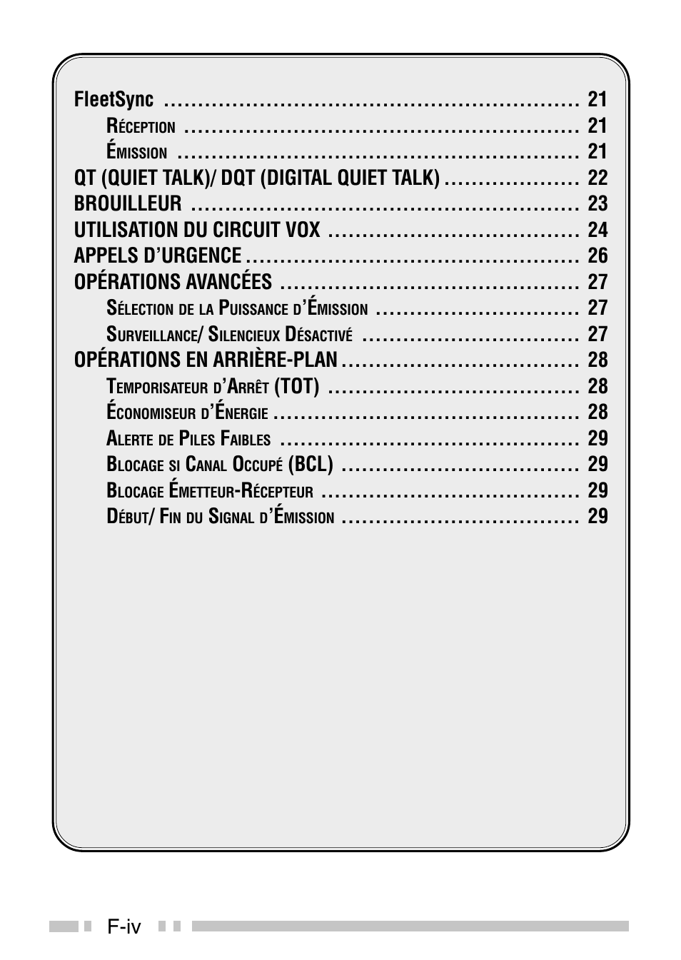 F-iv fleetsync r, Opérations en arrière-plan t, Tot) é | Bcl) b | Kenwood TK-3160E - Discontinued User Manual | Page 44 / 218