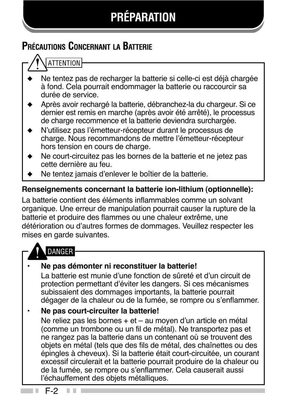 Préparation | Kenwood TK-3160E - Discontinued User Manual | Page 46 / 218