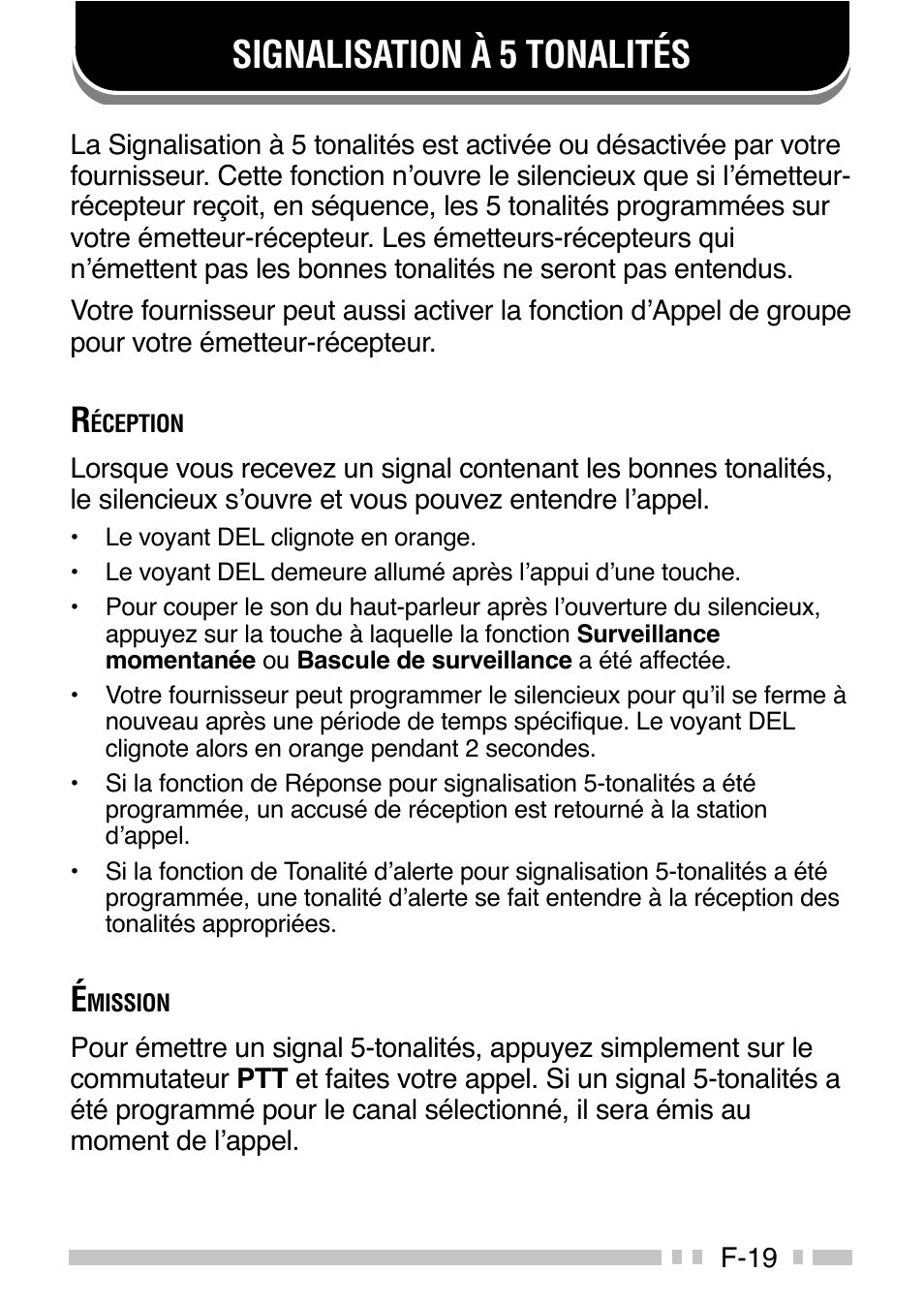 Signalisation à 5 tonalités | Kenwood TK-3160E - Discontinued User Manual | Page 63 / 218