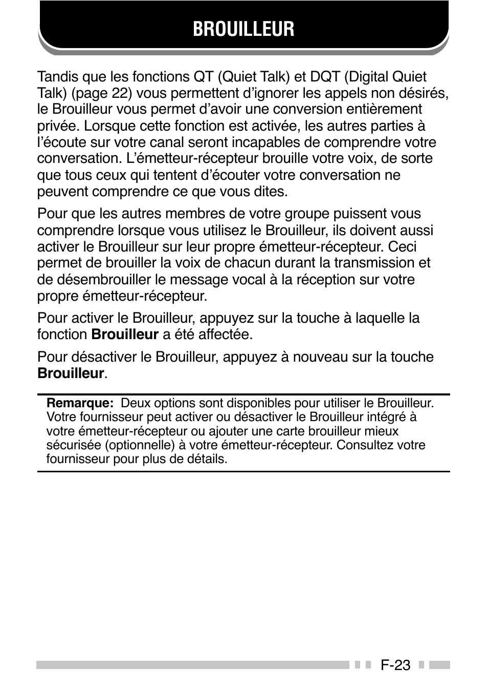 Brouilleur | Kenwood TK-3160E - Discontinued User Manual | Page 67 / 218