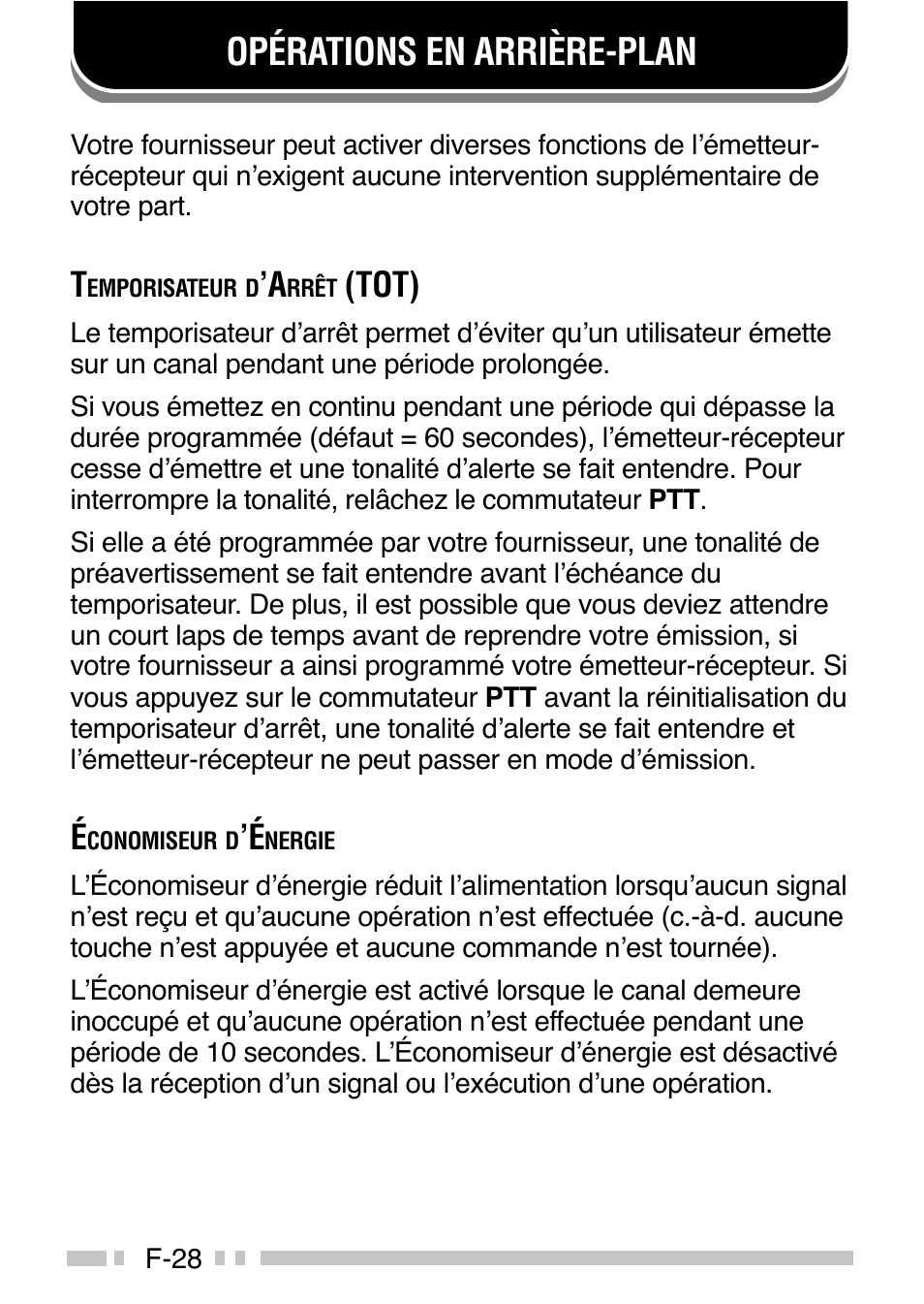 Opérations en arrière-plan, Tot) | Kenwood TK-3160E - Discontinued User Manual | Page 72 / 218