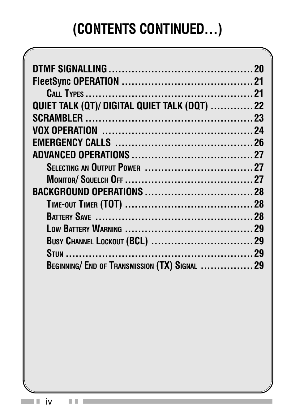 Contents continued…) | Kenwood TK-3160E - Discontinued User Manual | Page 8 / 218