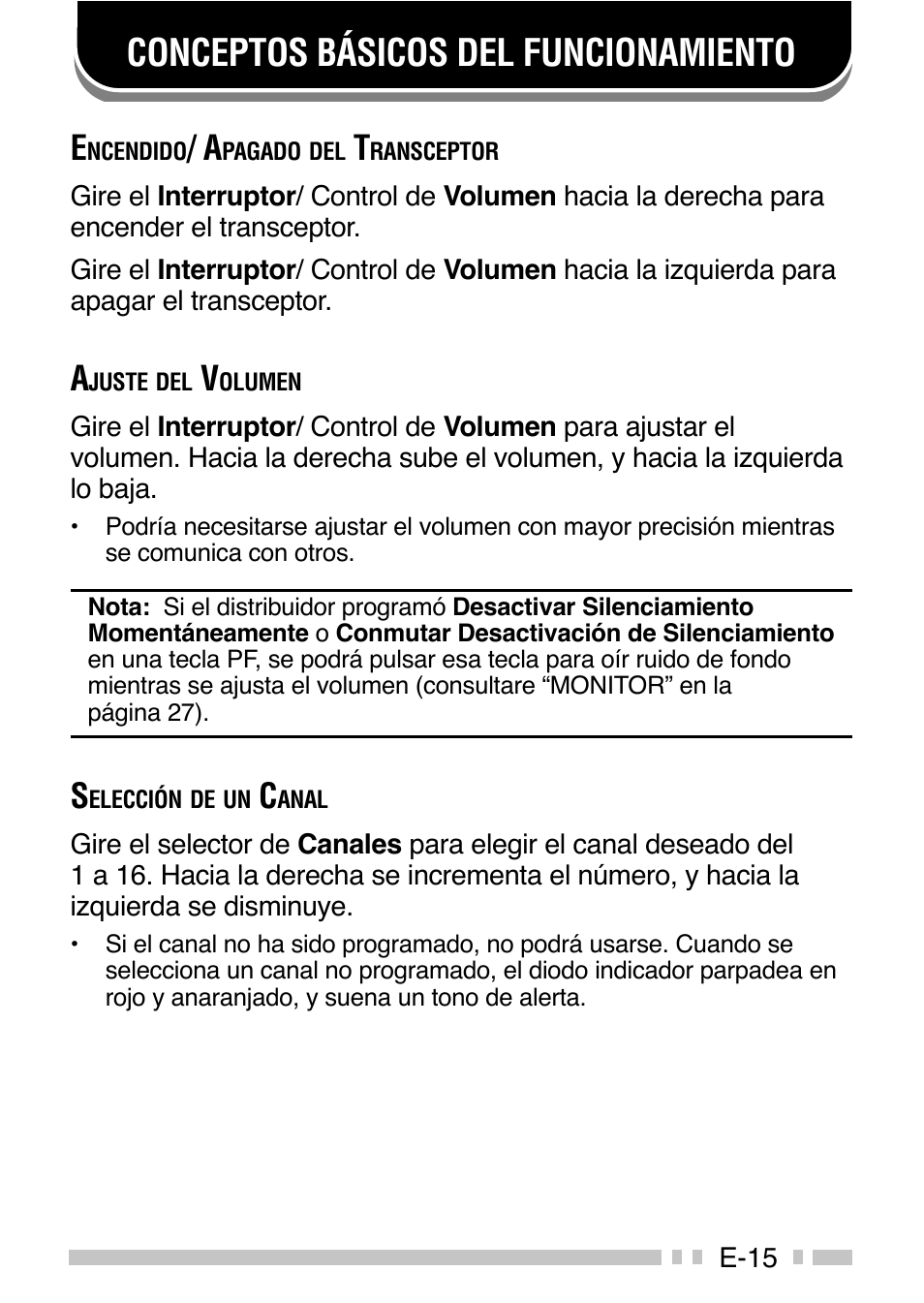 Conceptos básicos del funcionamiento | Kenwood TK-3160E - Discontinued User Manual | Page 95 / 218