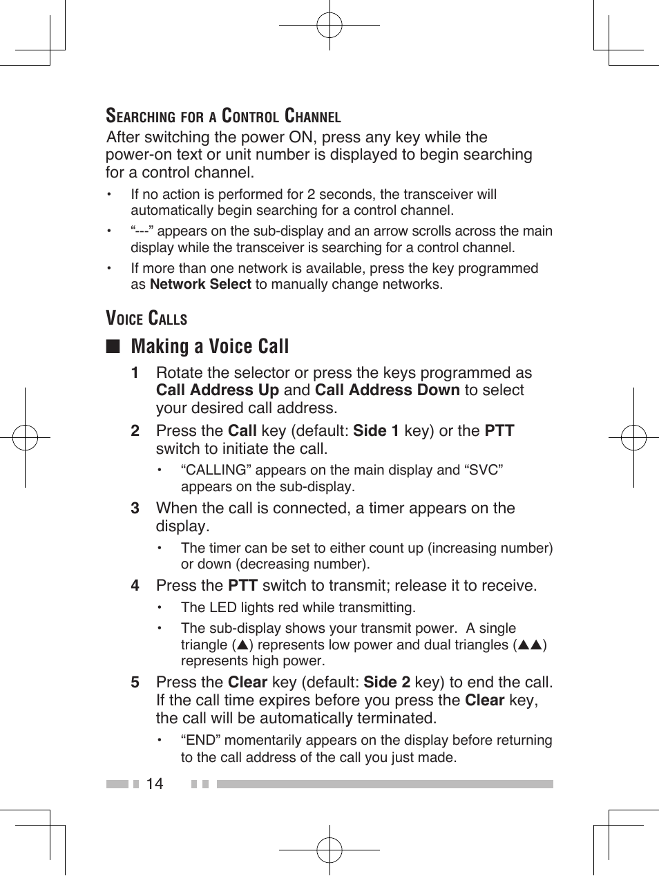 Making a voice call | Kenwood TK-2185E User Manual | Page 24 / 50