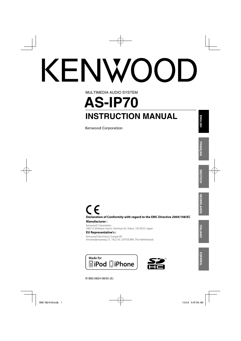 Kenwood AS-iP70 User Manual | 168 pages