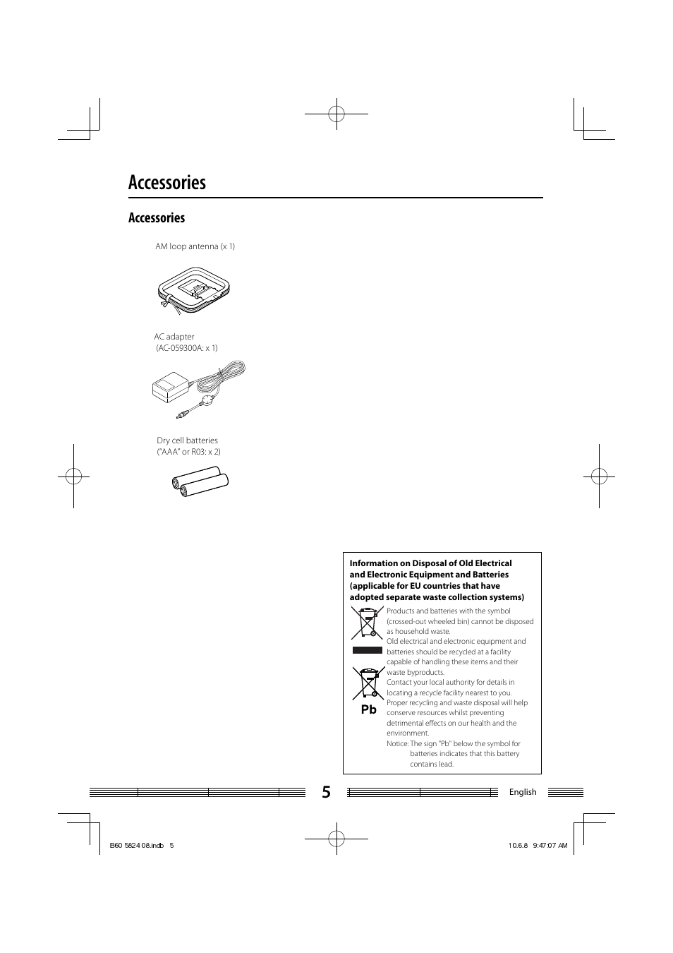 Accessories | Kenwood AS-iP70 User Manual | Page 5 / 168