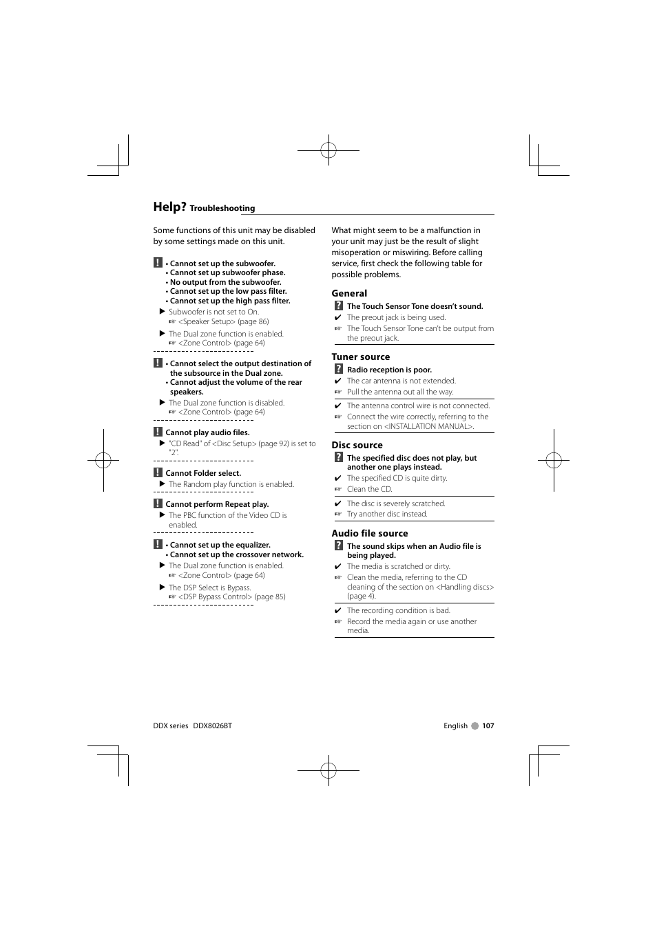 Help | Kenwood DNX9260BT User Manual | Page 107 / 116