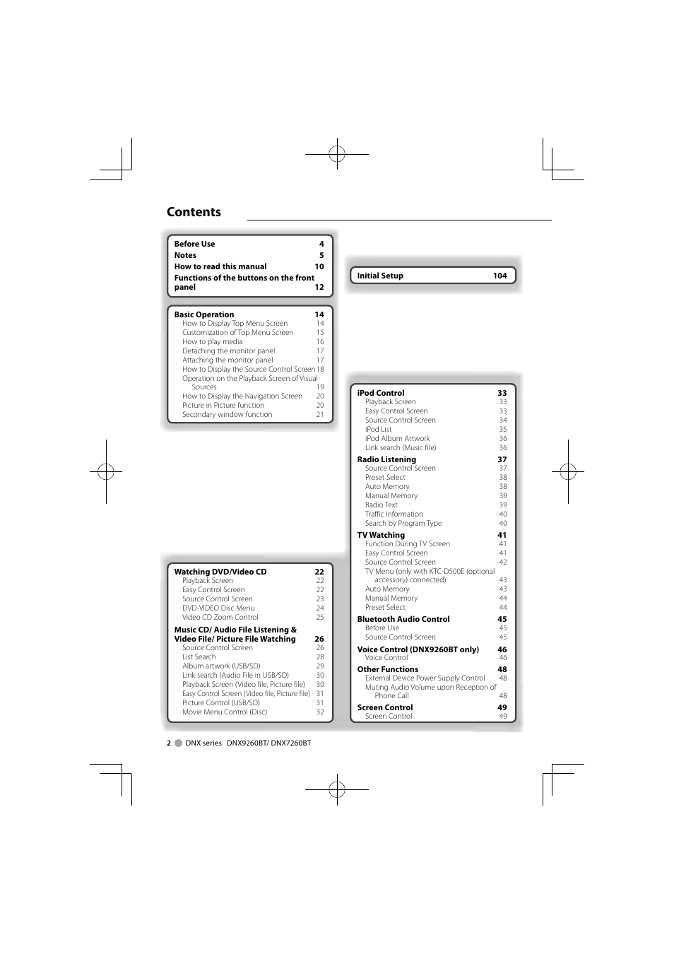 Kenwood DNX9260BT User Manual | Page 2 / 116