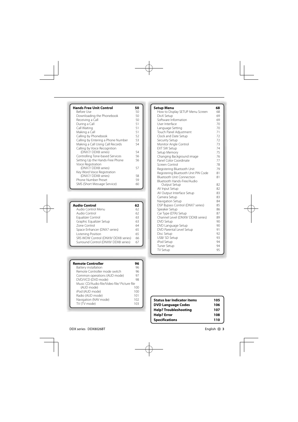 Kenwood DNX9260BT User Manual | Page 3 / 116