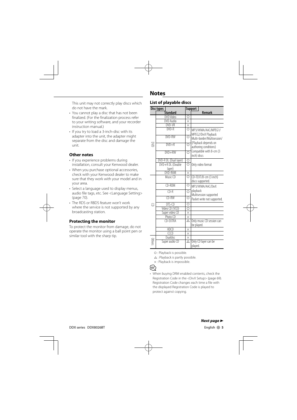 Kenwood DNX9260BT User Manual | Page 5 / 116