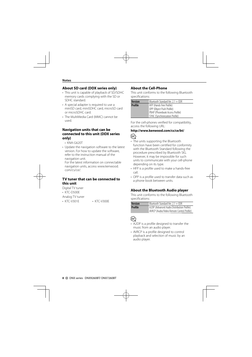 Kenwood DNX9260BT User Manual | Page 8 / 116