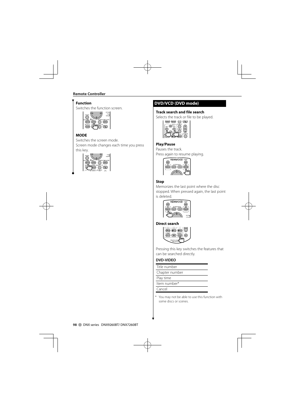 Kenwood DNX9260BT User Manual | Page 98 / 116