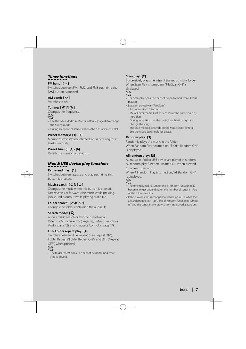 Kenwood KMR-700U User Manual | Page 7 / 28