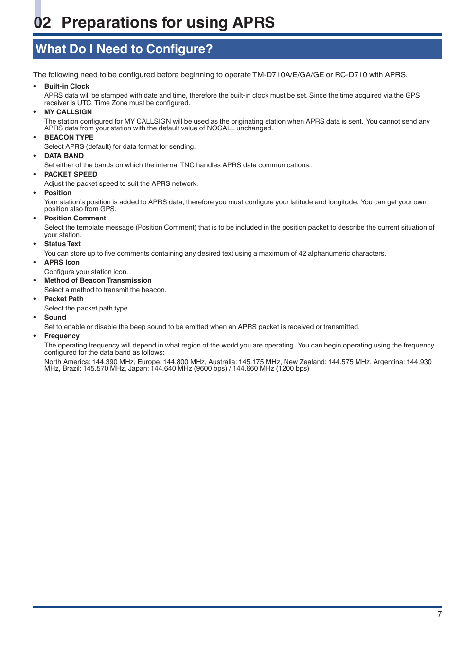 02 preparations for using aprs, What do i need to configure | Kenwood TM-D710GE User Manual | Page 11 / 108