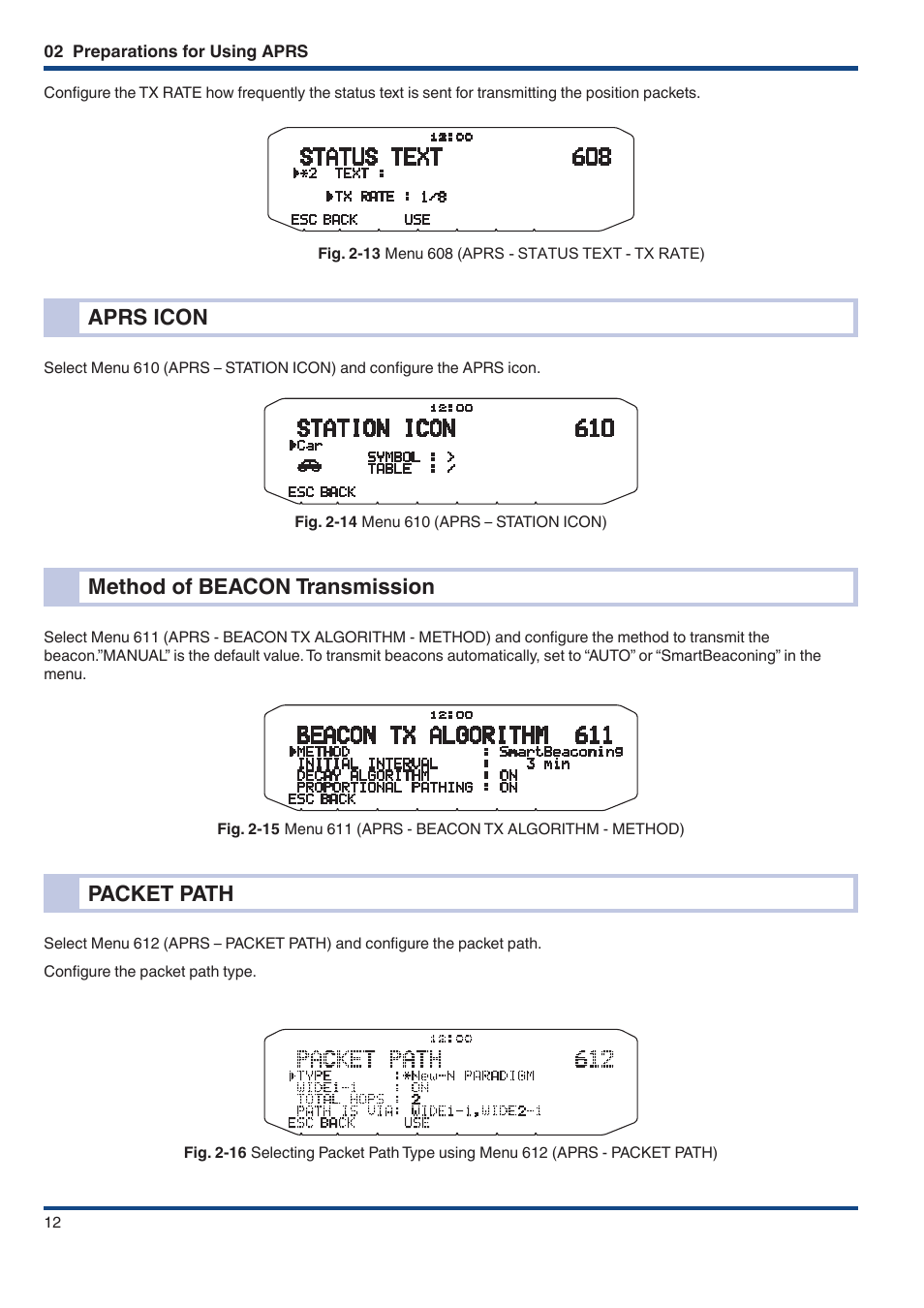 Aprs icon, Method of beacon transmission, Packet path | Kenwood TM-D710GE User Manual | Page 16 / 108