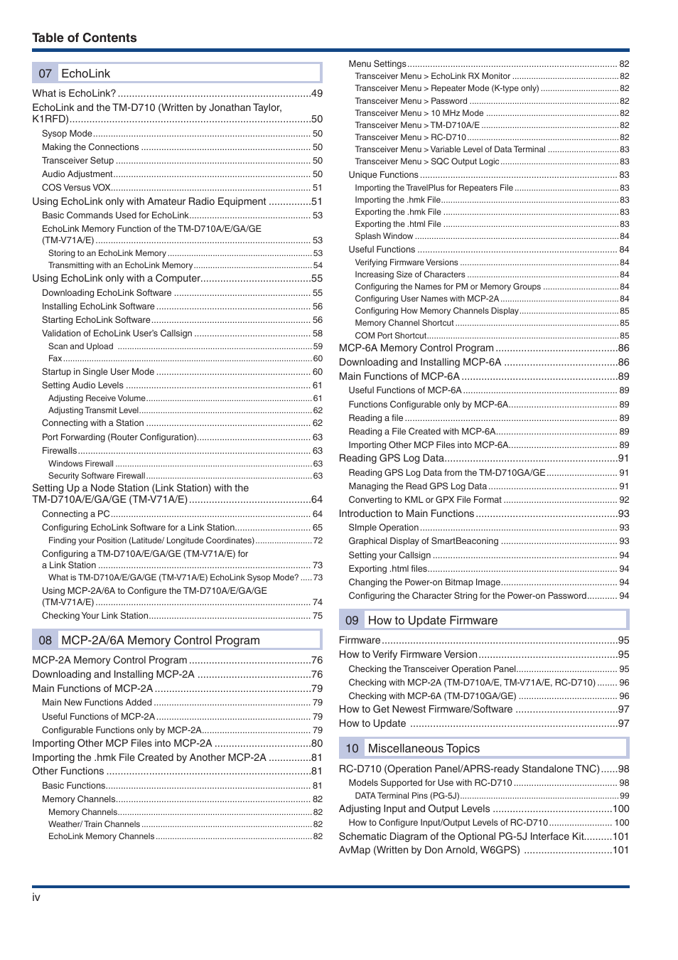 Kenwood TM-D710GE User Manual | Page 4 / 108