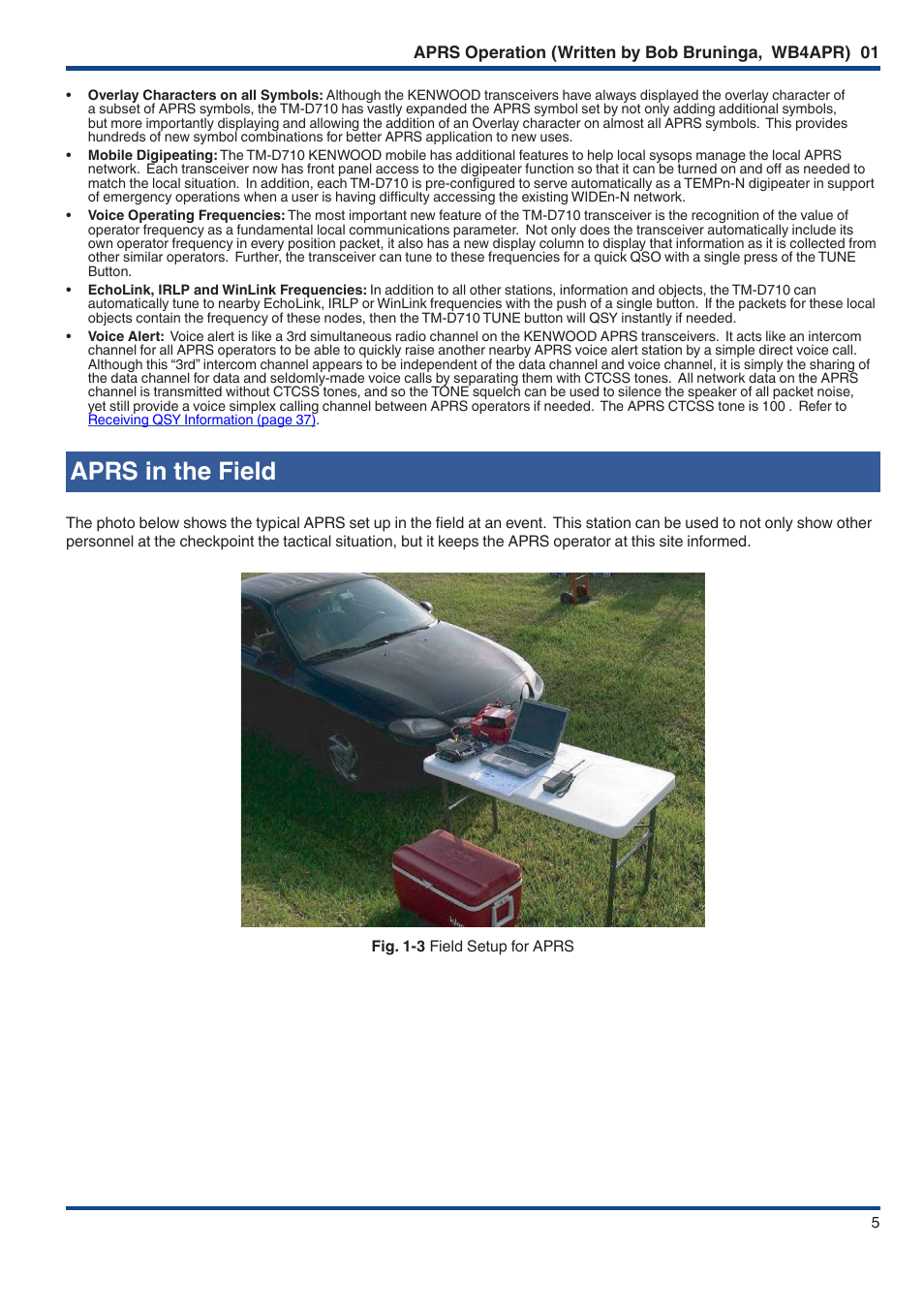 Aprs in the field | Kenwood TM-D710GE User Manual | Page 9 / 108