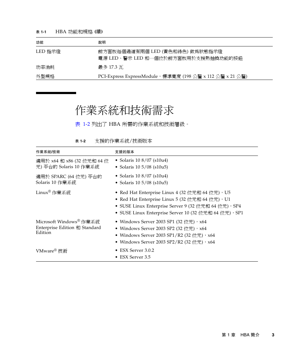 作業系統和技術需求, 第 3 頁的 「作業系統和技術需求 | A4tech Sun StorageTekTM 4Gb FC Dual GbE HBA SG-XPCIE2FCGBE-E-Z User Manual | Page 29 / 52