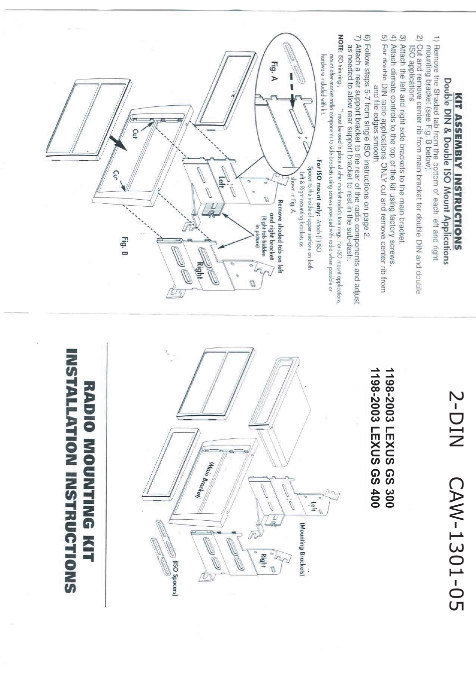 Kenwood CAW1301-05 User Manual | 2 pages