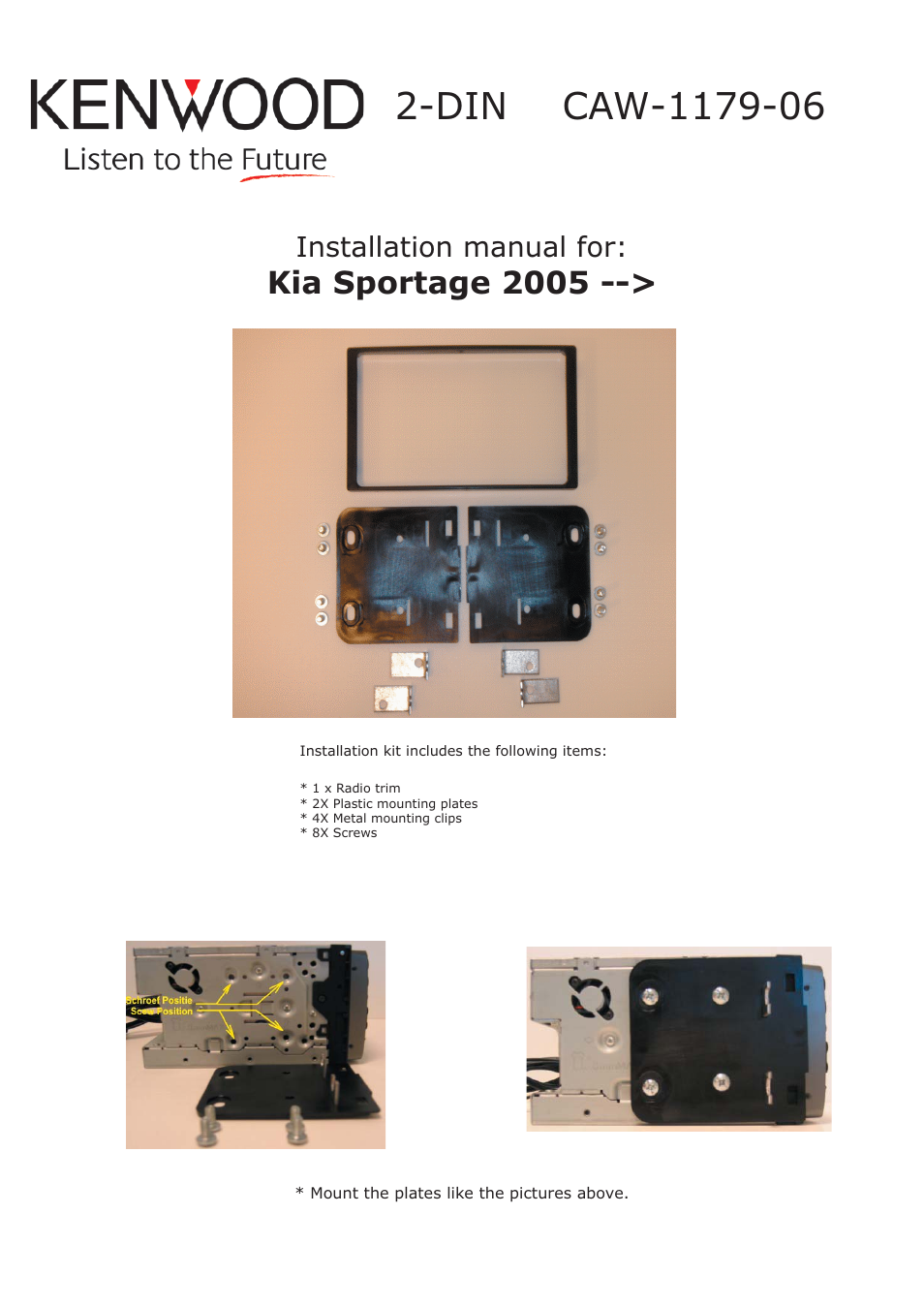 Kenwood CAW1179-06 User Manual | 2 pages