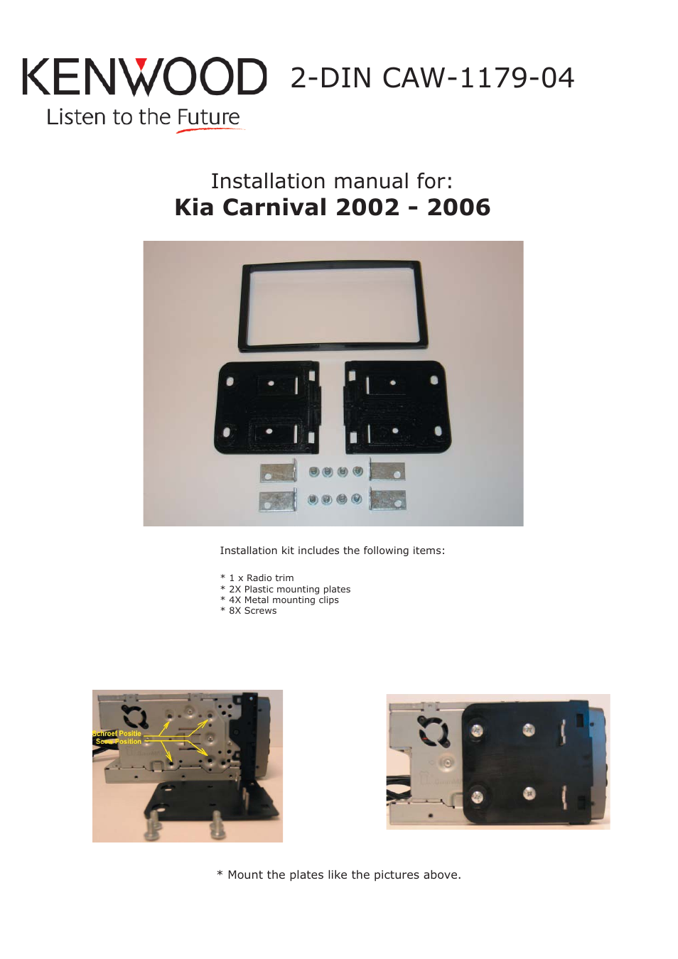 Kenwood CAW1179-04 User Manual | 2 pages