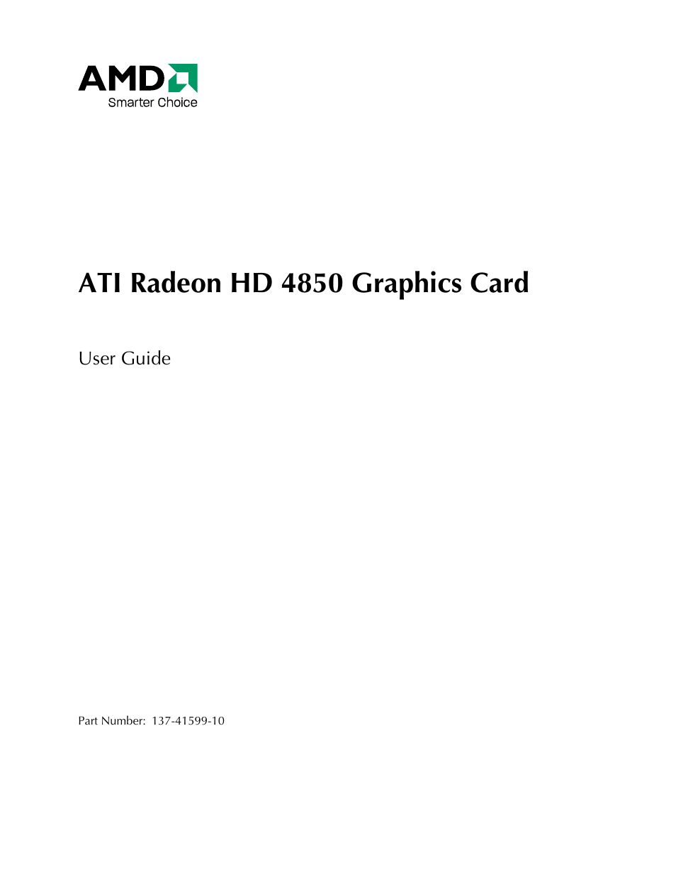 AMD Radeon 4850 User Manual | 18 pages