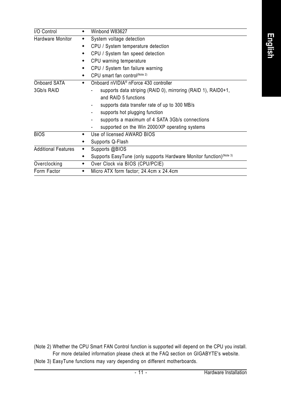 English | AMD GA-K8N51GMF-9 User Manual | Page 11 / 80