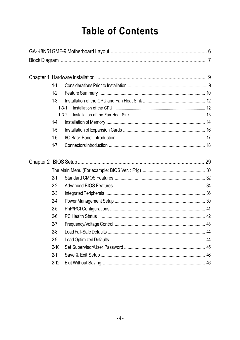 AMD GA-K8N51GMF-9 User Manual | Page 4 / 80