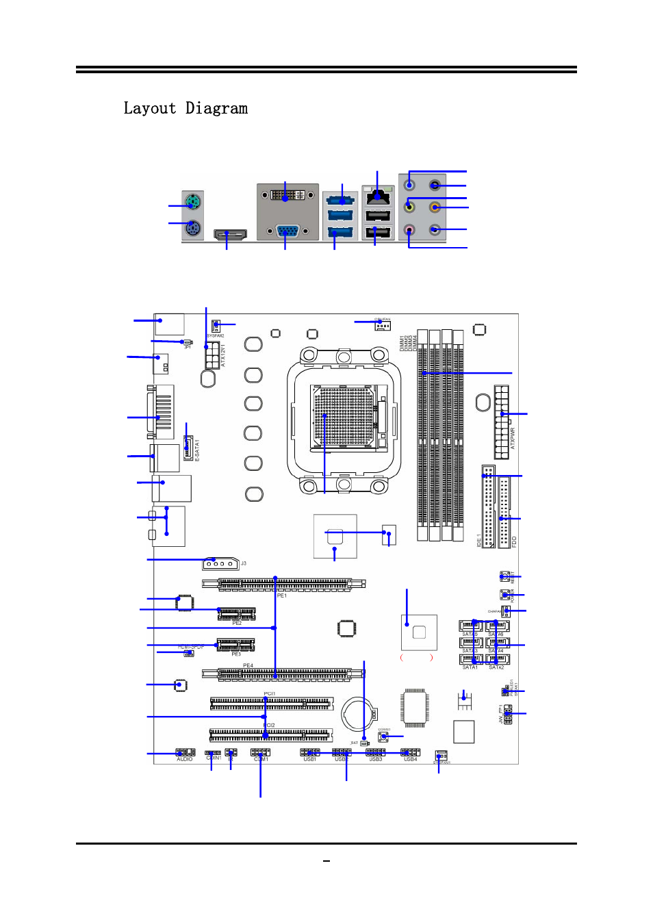 4 layout diagram, Rear i / o for amd790gx based motherboard | AMD Socket AM2+ Quad Core Processor 790GX User Manual | Page 10 / 63