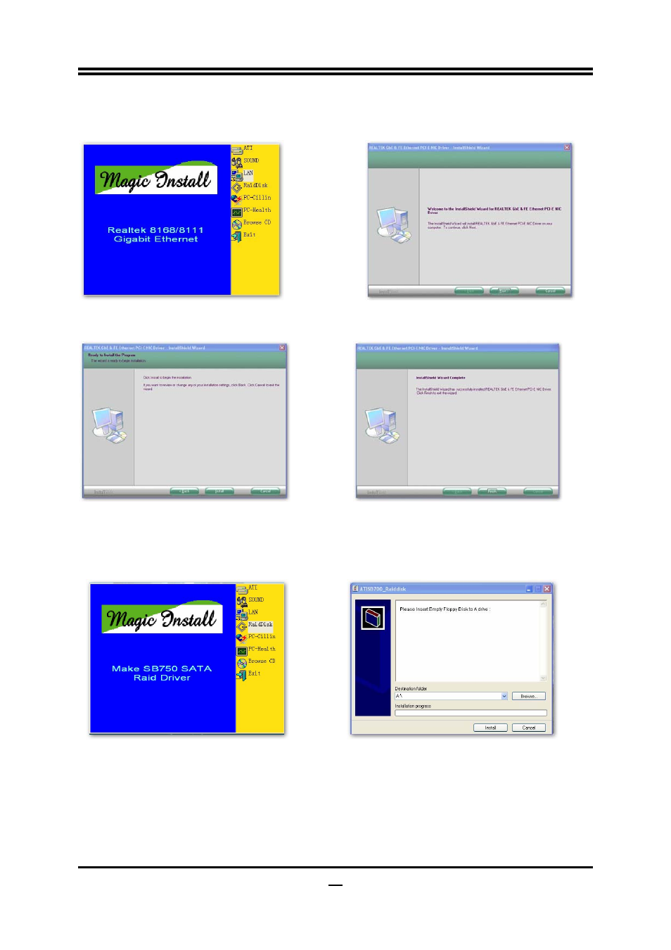 3 lan install lan, 4 raid install ati sata driver and utility | AMD Socket AM2+ Quad Core Processor 790GX User Manual | Page 47 / 63