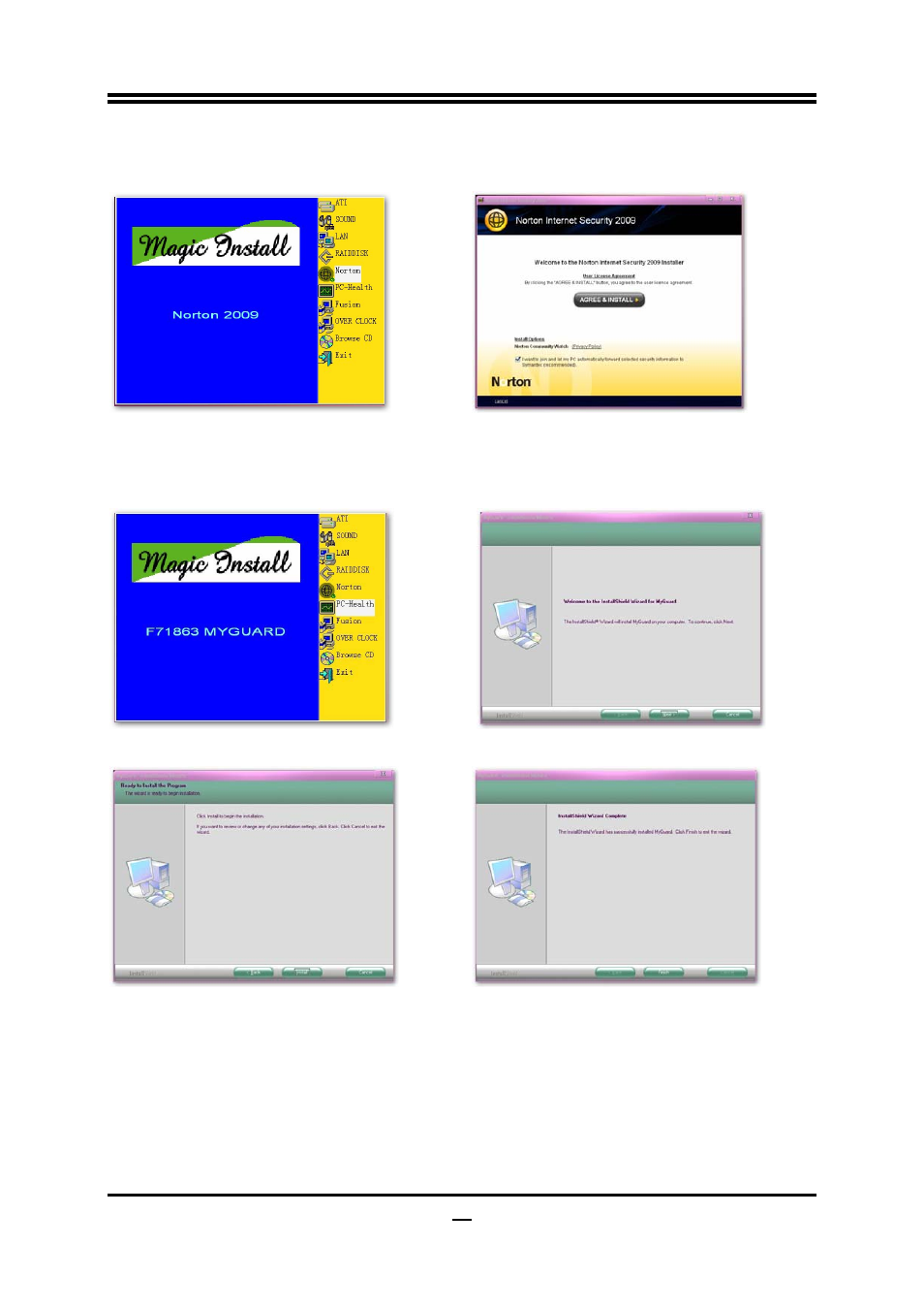 Pc-health install myguard hardware monitor utility | AMD Socket AM2+ Quad Core AMD Processor SB750 User Manual | Page 44 / 53