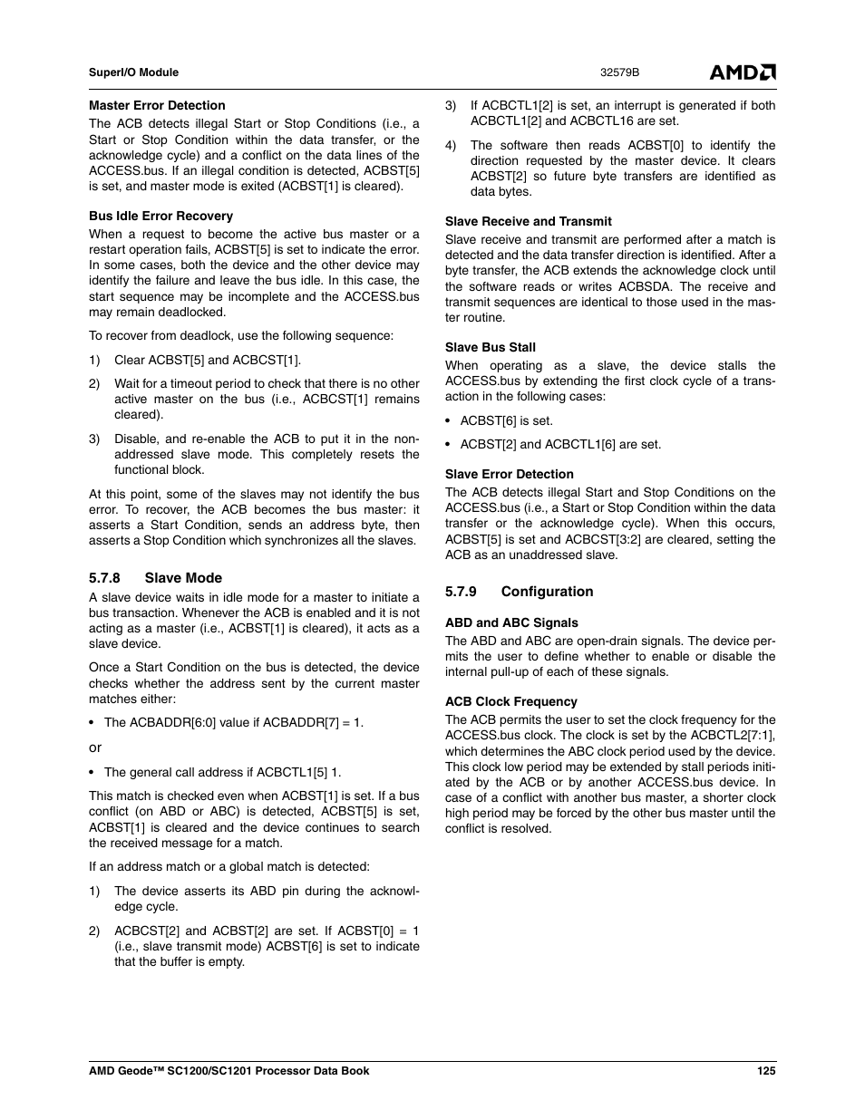 8 slave mode, 9 configuration | AMD Geode SC1201 User Manual | Page 125 / 443