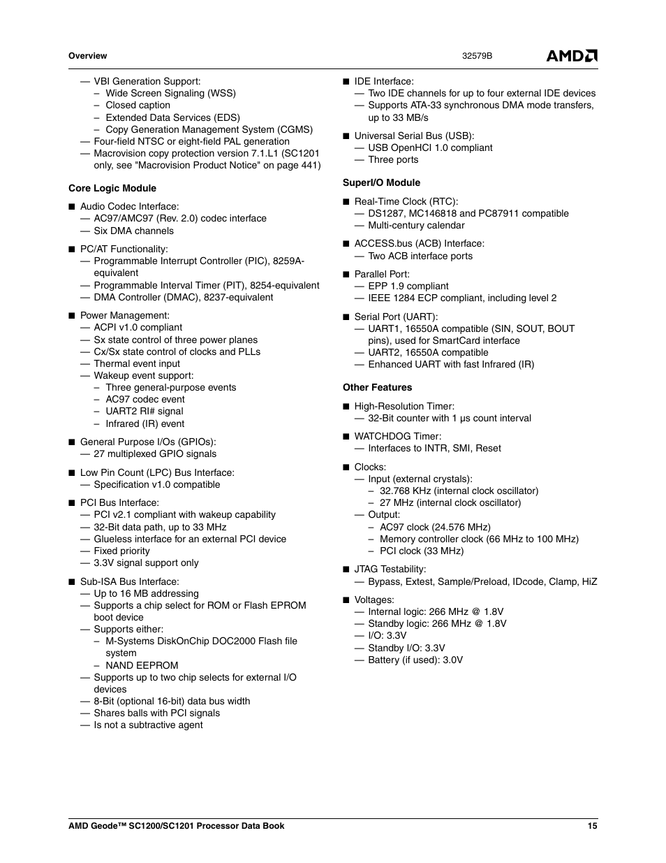 AMD Geode SC1201 User Manual | Page 15 / 443