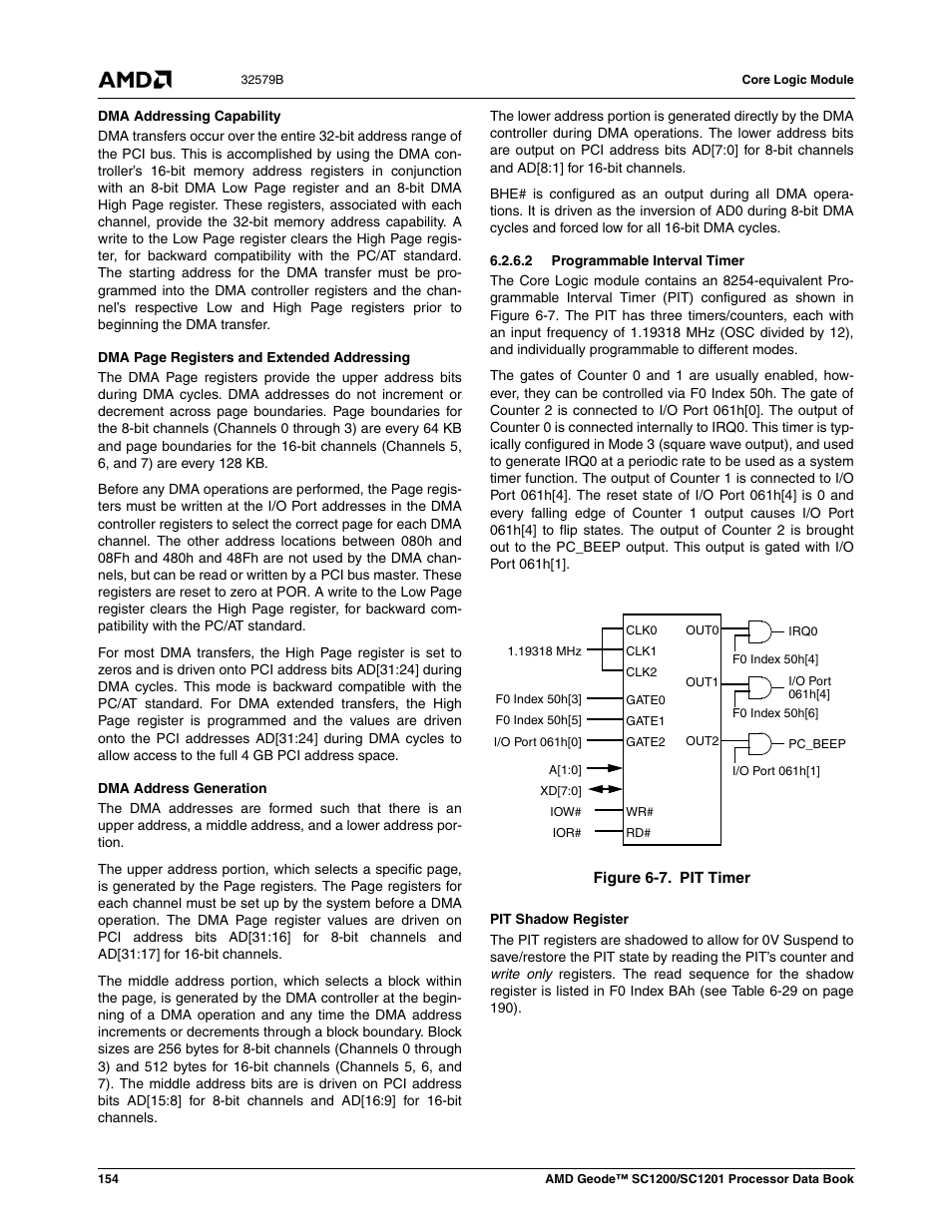 2 programmable interval timer, Figure 6-7, Pit timer | AMD Geode SC1201 User Manual | Page 154 / 443