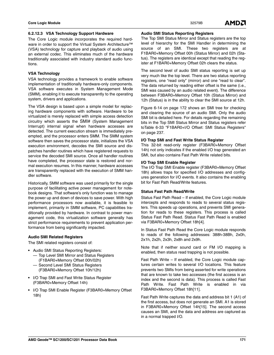 3 vsa technology support hardware | AMD Geode SC1201 User Manual | Page 171 / 443